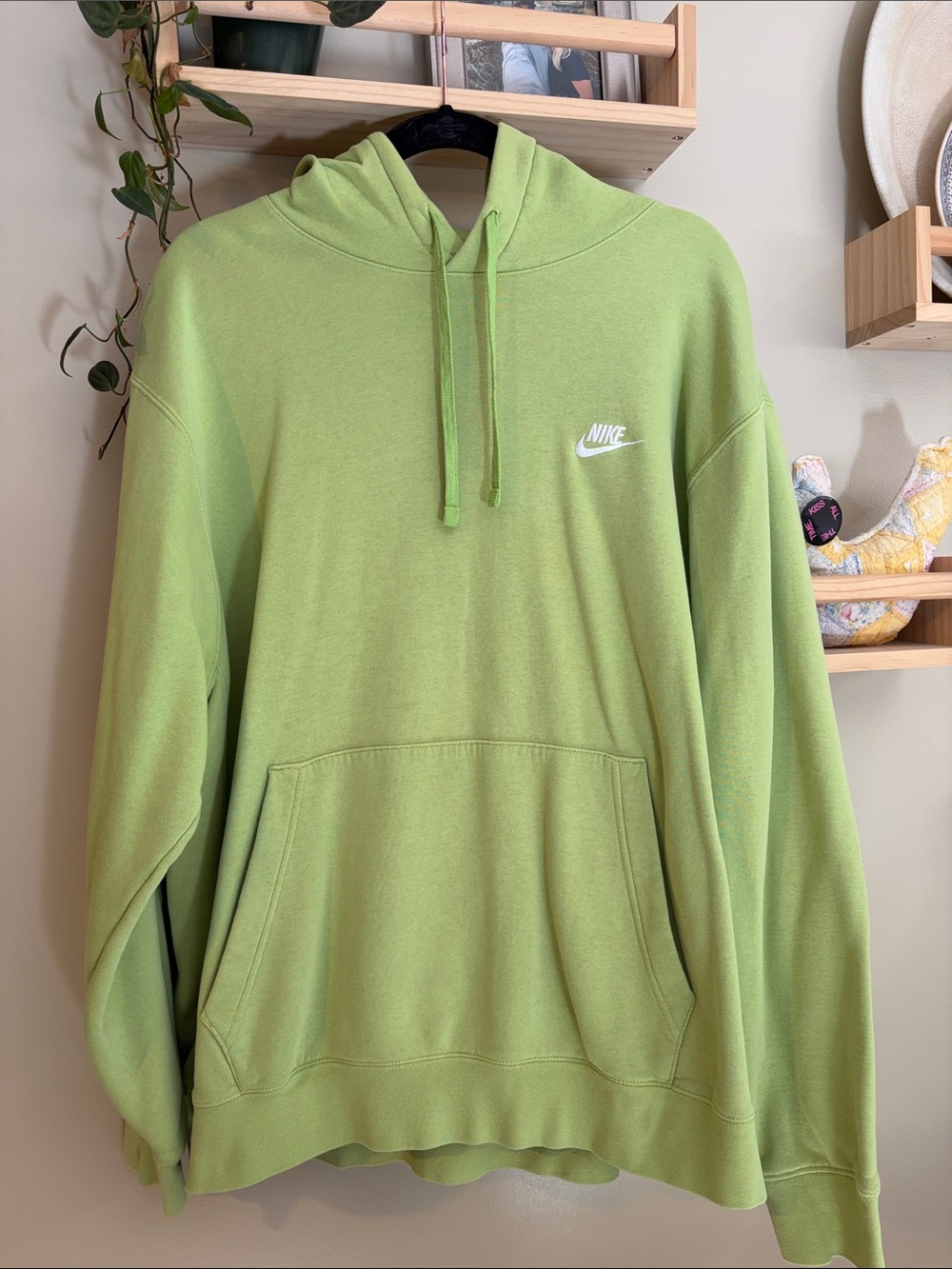 Nike Men's Lime Green Pullover Hoodie